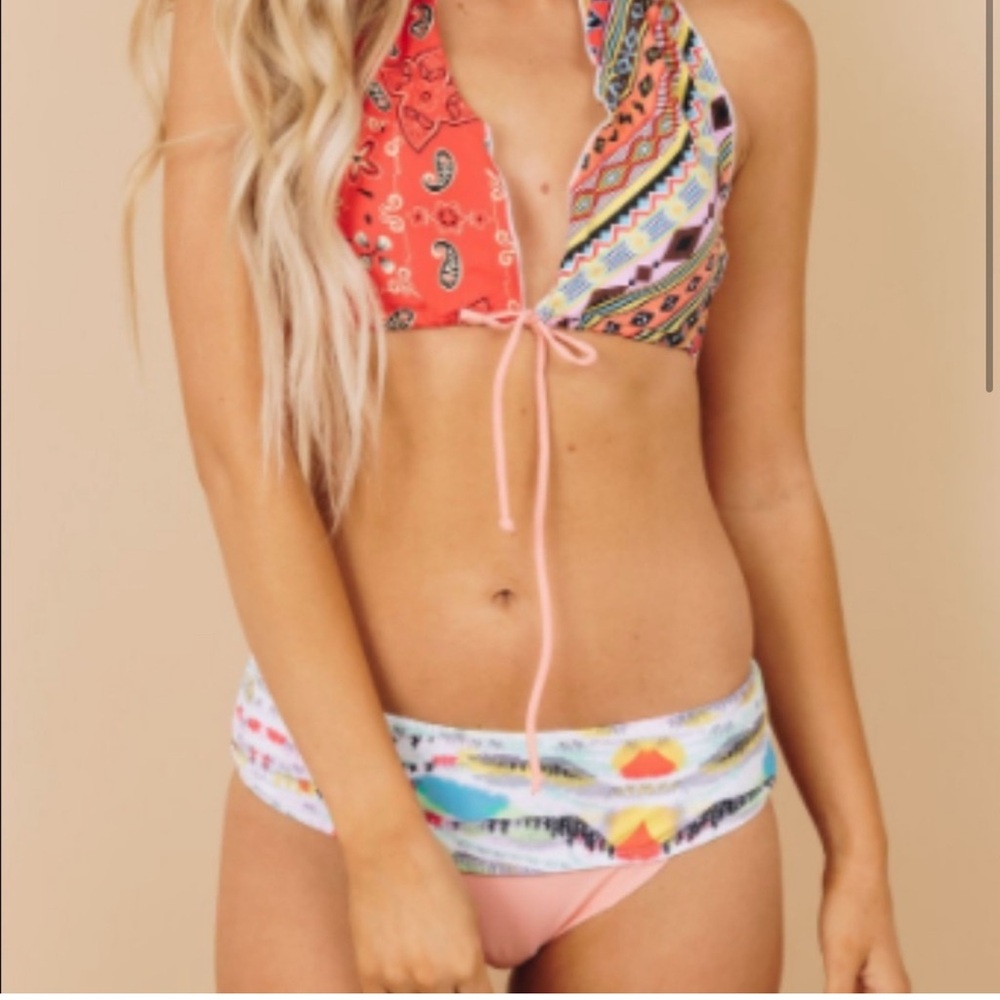 Colorful Patterned Bikini Set - image 1